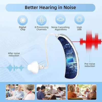 Air Conduction OTC Hearing Aid 200Hz Automatic Noise Cancelling Bluetooth Digital Amplifier
