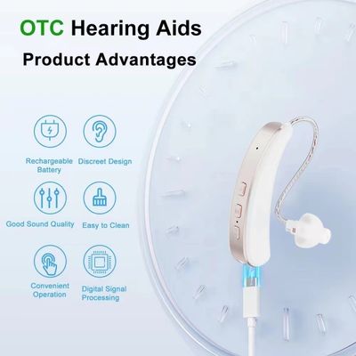 BTE RIC Digital Ear Machine  Golden Single Hearing Aid With Noise Reduction